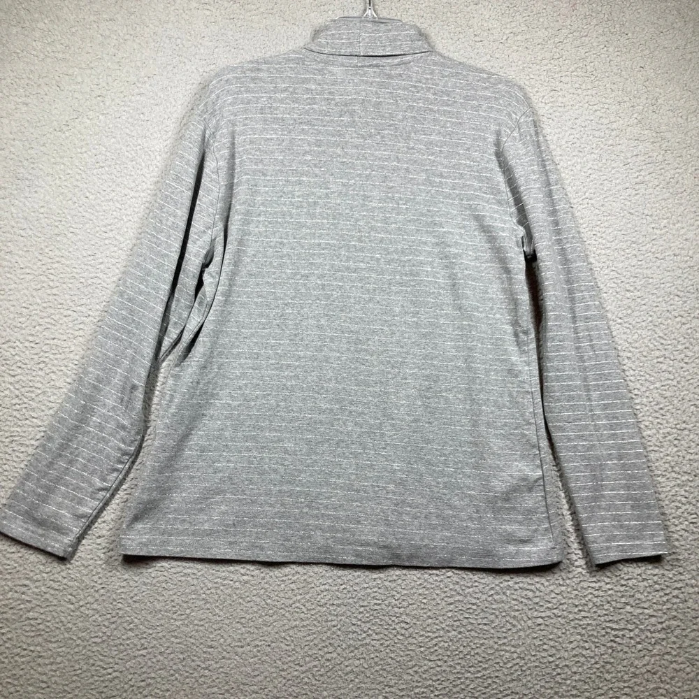 Time and Tru Turtleneck Top Women XXL Gray Metallic Striped Long Sleeve Cozycore